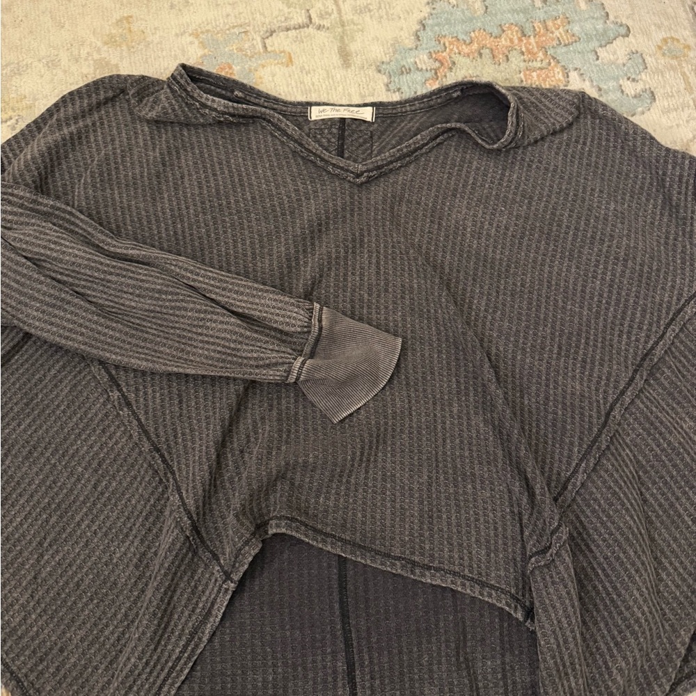 We The Free Charcoal V-Neck Sweater